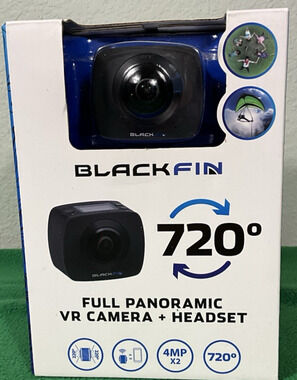 New Sealed Black Fin BF-720AM 720 Full Panoramic VR Action Camera & Headset